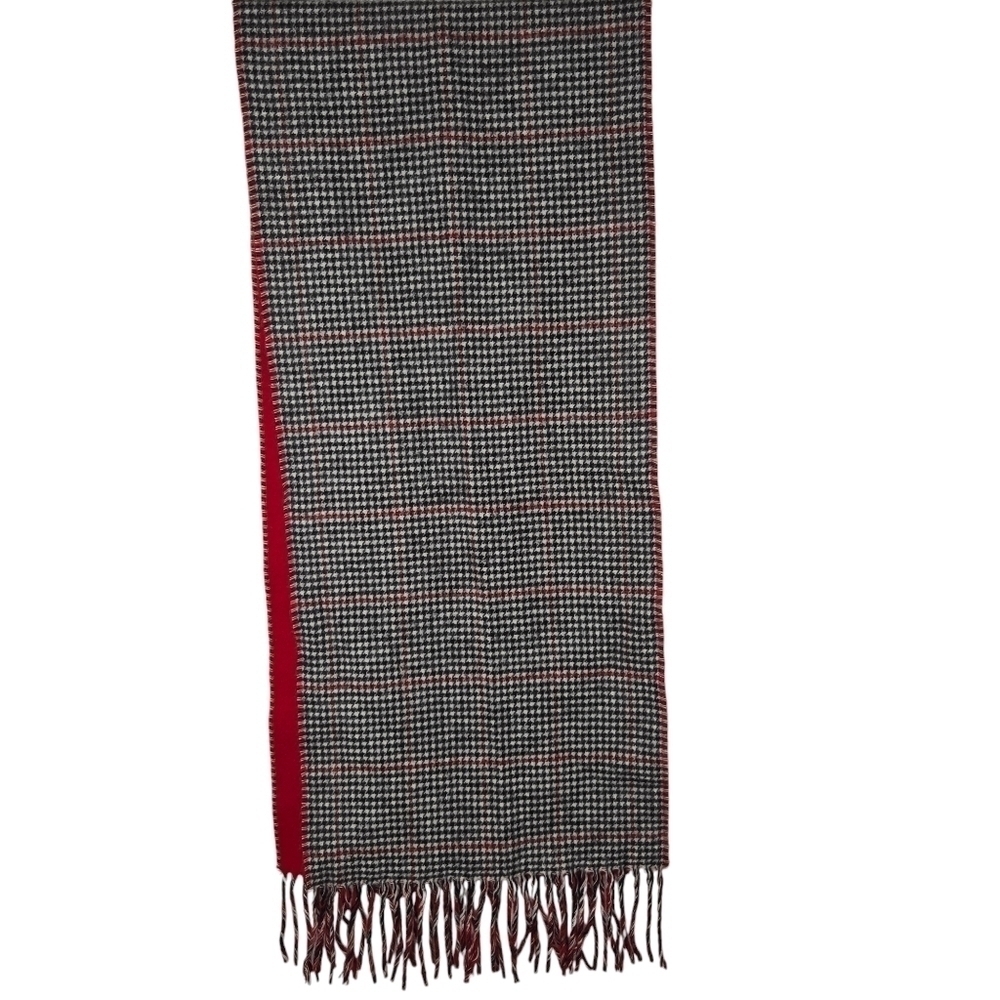 Preston & York Womens Acrylic Houndstooth Print Reversible Scarf